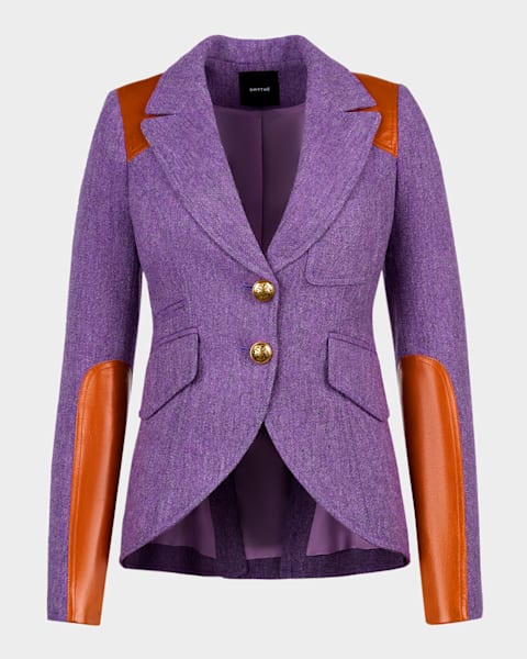 Herringbone Saddle Patch Equestrian Blazer