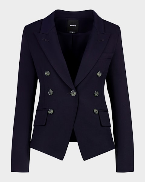Theory Admiral Crepe One-Button Staple Blazer | Neiman Marcus