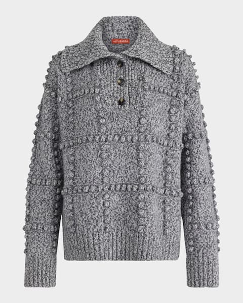 Sylvia Cashmere Henley Sweater Mink