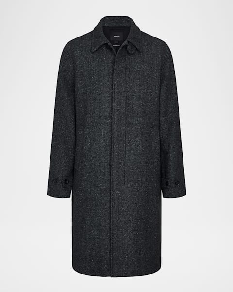 Giorgio Armani Men's Cashmere Herringbone Double-Breasted Overcoat