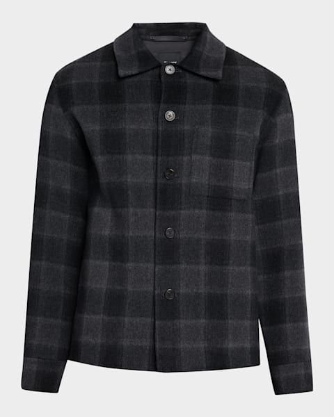 Burberry Men's Reversible Check Quilted Nylon Overshirt | Neiman