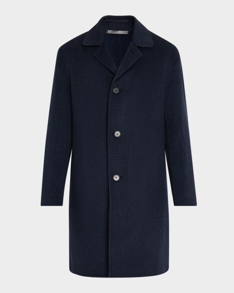 Theory Men's Belvin Melton-Textured Wool-Blend Coat | Neiman Marcus