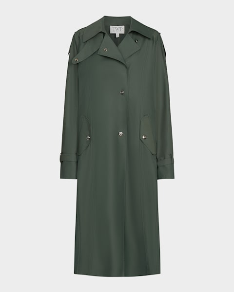 THE ROW Rocco Cotton-Cashmere Long Trench Coat | Neiman Marcus