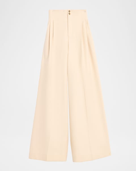 Zimmermann Silk Wide-Leg Tuck Pants | Neiman Marcus