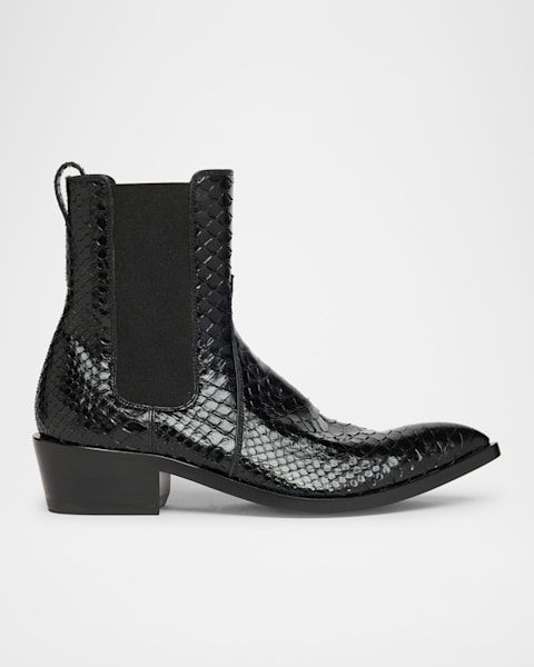TOM FORD Leather Buckle Zip Biker Boots | Neiman Marcus