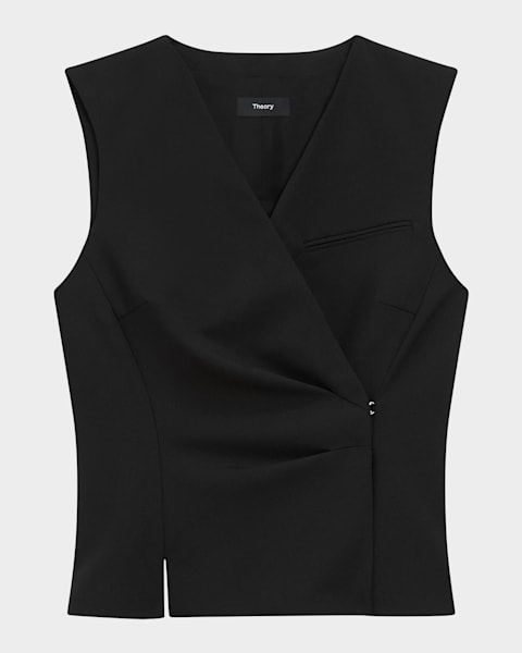 Theory Boxy Double-Breasted Vest | Neiman Marcus