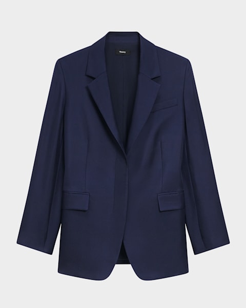 Theory Etiennette Wool Blazer | Neiman Marcus