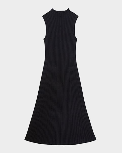 Jil Sander Cotton Sleeveless Long Dress Black 34 [Used] [Authentic Product Guaranteed]