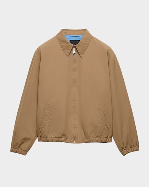 Prada Men's Suede Zip Blouson Jacket | Neiman Marcus
