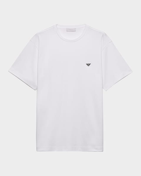 Prada Men's Terry T-Shirt with Triangle Logo | Neiman Marcus