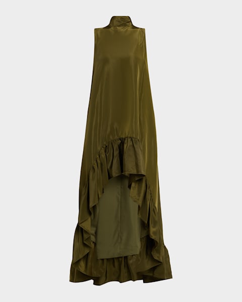 Ulla Johnson Margaux Frill-Strap Ruffled Silk Gown | Neiman Marcus