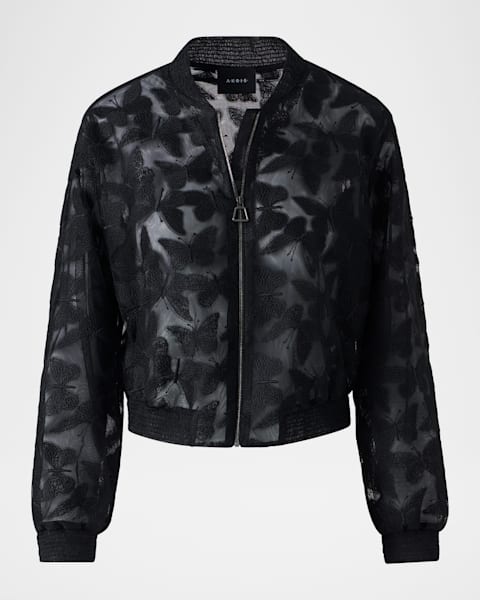 AKRISジャケット Akris punto Carabine-Hook Lacquered Faux Leather Jacket | Neiman