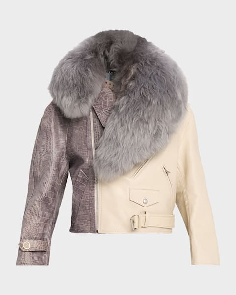 Givenchy Upside Down Leather Moto Jacket | Neiman Marcus
