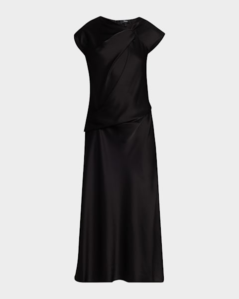 chinese dress ladies Theory Women's Sleeveless Pleated Volume Dress, Black, 0 at Amazon Women's  Clothing store main image 1