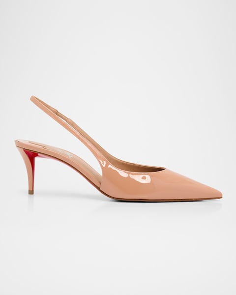 Christian Louboutin 60mm Miss Z Leather Slingback Pumps | Neiman