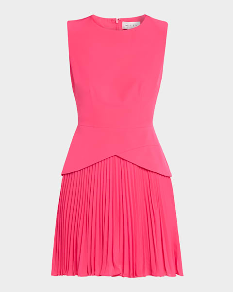 Milly Sheer Flutter-Sleeve Knit Dress | Neiman Marcus