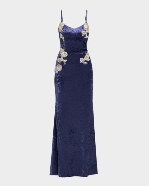 kiriya velvet lace column dress Velvet Shoshanna Clothing Kiriya Velvet Lace Column Dress By Shoshanna Rent  The Runway