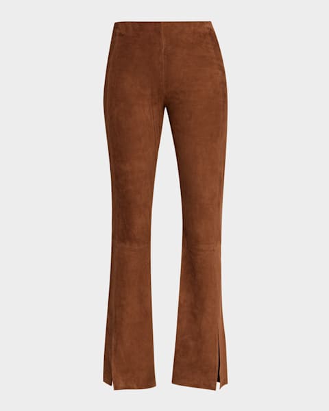 Ralph Lauren Collection Scottie Lamb-Suede Pants | Neiman Marcus