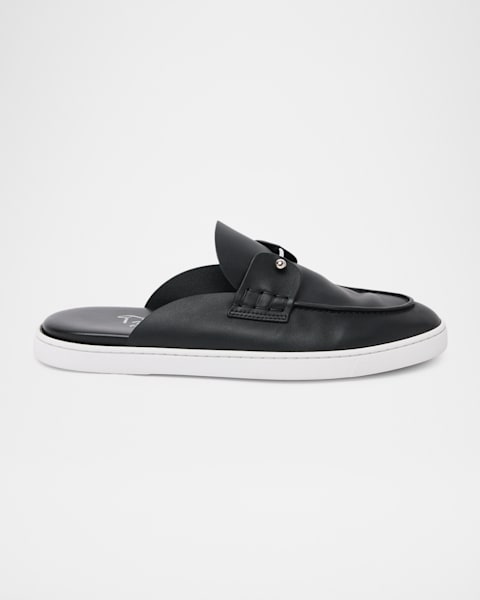 Prada Men's Woven Leather Cross-Strap Slides | Neiman Marcus