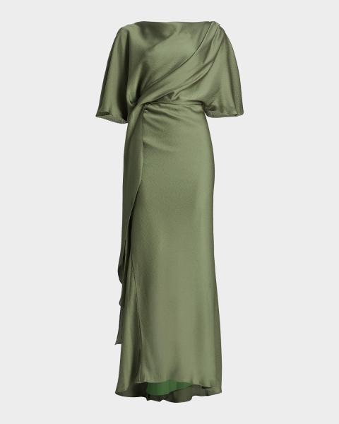 cotton dress co Rust Pure Solid A-line The bread neck tie Isla Silk Slip Skirt Size:46 Long Jacket+40 Waist Adjust 36 to 42)(Height:6-6.4