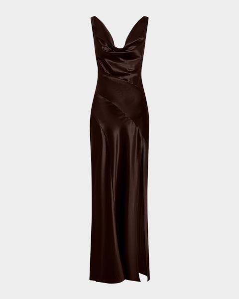 diotima mona studded satin dress DIOTIMA Mona Studded Satin Dress in White