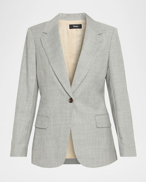 Theory★パンツスーツTraceable Wool Etiennette B Theory Women's Etiennette Blazer, Carnation at Amazon