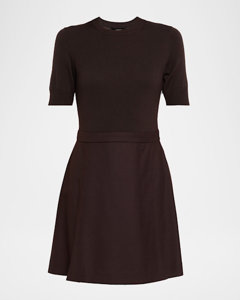 Theory Eano Sleeveless Traceable Wool Suiting Dress | Neiman