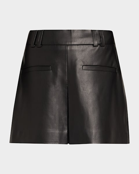 ALICE + OLIVIA Joss Leather Mini Skirt | Neiman Marcus