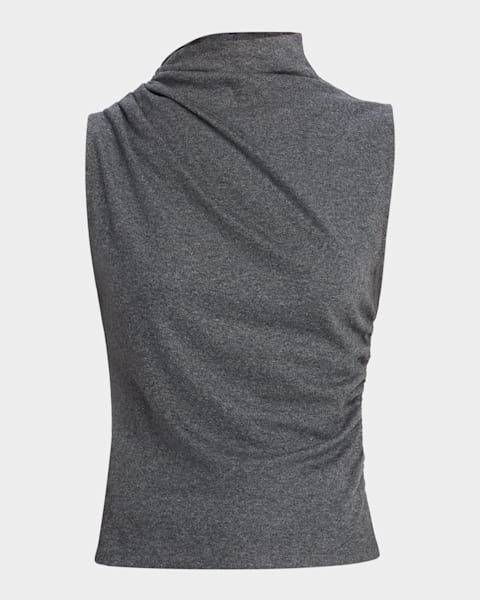 Saint Laurent Scoop-Neck Silk Tank Top | Neiman Marcus