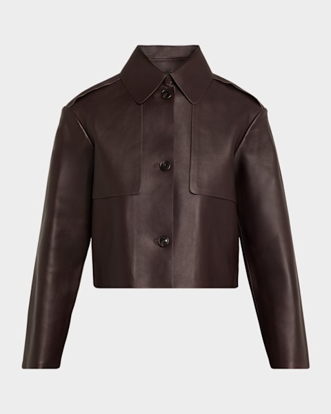 Lafayette 148 New York Nappa Leather Flap Pocket Single-Button