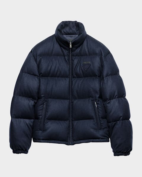 Prada Men's Medium-Weight Re-Nylon Down Jacket | Neiman Marcus