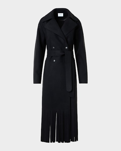 Akris punto Duffle Knee-Length Wool Coat | Neiman Marcus