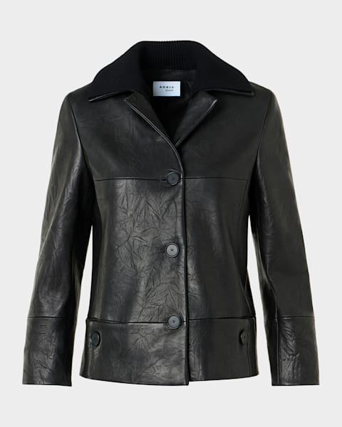 Loewe Leather Balloon Jacket with Zipper Detail | Neiman Marcus