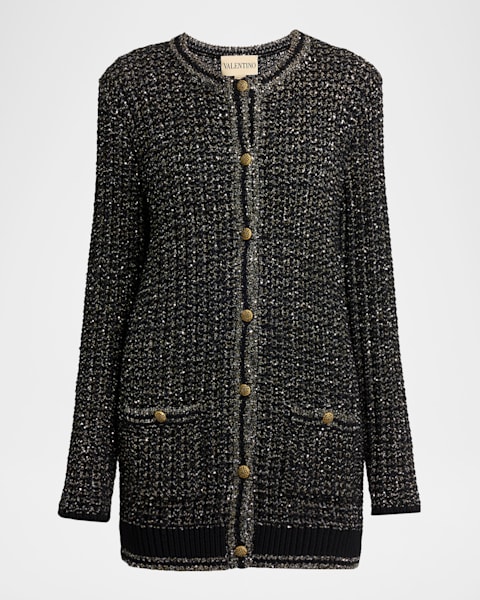 SIMKHAI Zofia Wool Zip Cardigan | Neiman Marcus