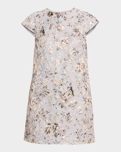 Sachin & Babi Lemie Beaded Floral-Print Twill Midi Dress | Neiman Marcus