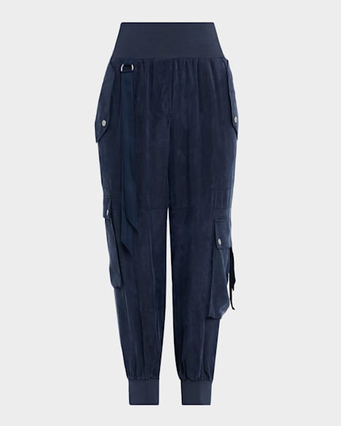 Cinq a Sept Azure Wide-Leg Stitched Pants | Neiman Marcus