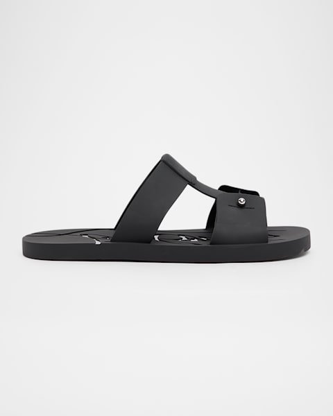 クリスチャン・ルブタン Take It Easy サンダル/（41）ブラック Christian Louboutin Men's Take It Easy Rubber Slide Sandals