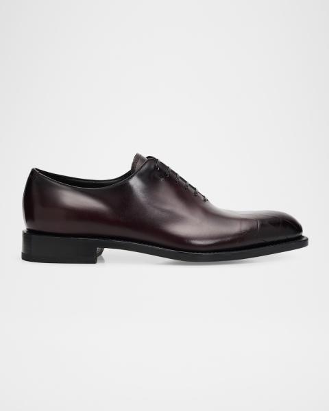 Men's Angiolo Tramezza Whole-Cut Leather Lace-Up Shoes | Neiman Marcus