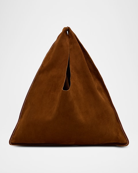 Small Bindle Top-Handle Bag in Plush Suede