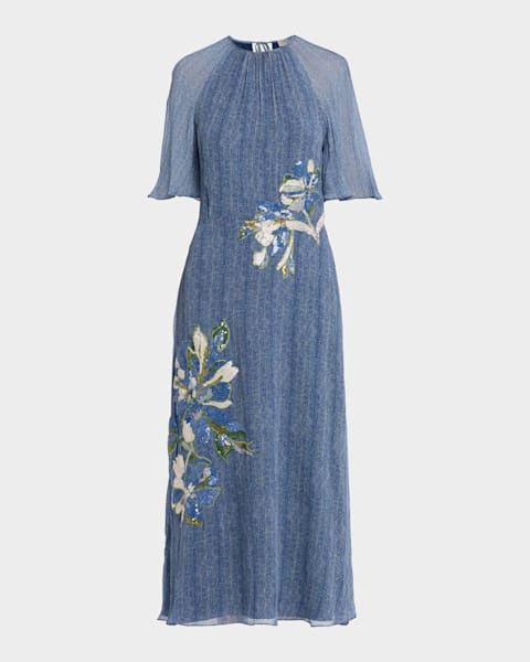 embroidered floral sheer dress Marchesa Notte A-Line Cocktail Dress main image 1