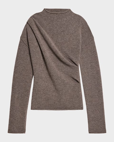 Prada V-Neck Short Sleeve Boxy Wool Sweater | Neiman Marcus