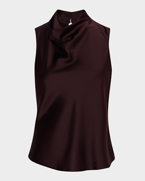 Zaida Neck-Tie Cropped Button-Front Shirt