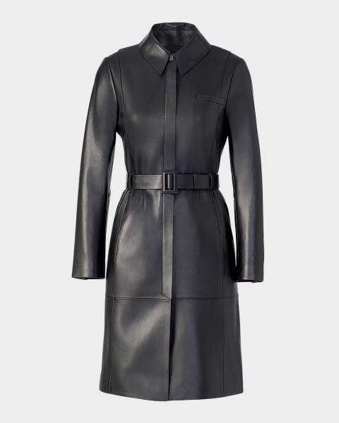 Jil Sander Lacquered Linen Sport Jacket With Leather Collar