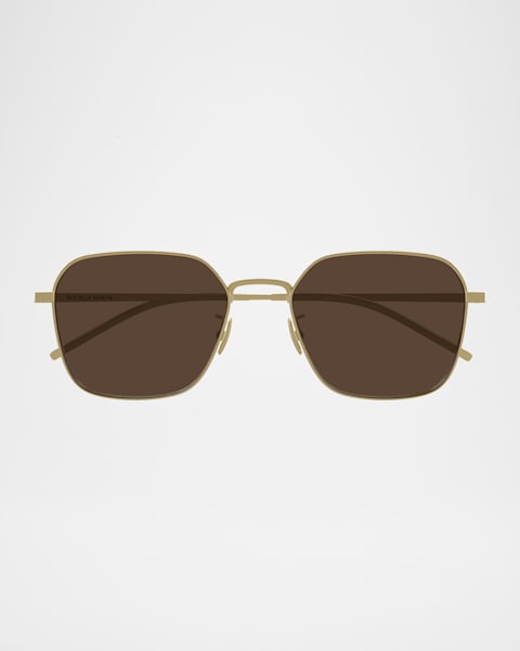 Bottega Veneta Men's BV1465S-001 Double-Bridge Metal Aviator