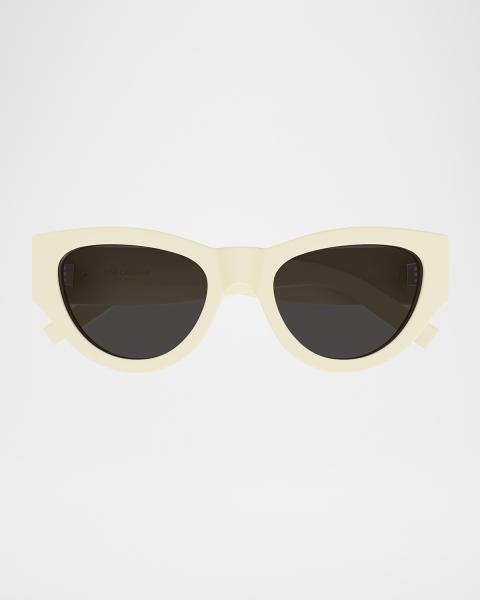 Saint Laurent Luna Mirrored Zinc Alloy Shield Sunglasses Saint Laurent Luna Shield Sunglasses - Silver | Editorialist main image 4