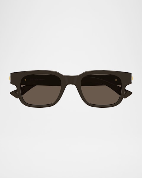 Bottega Veneta Men's BV1442S-003 Acetate Rectangle Sunglasses