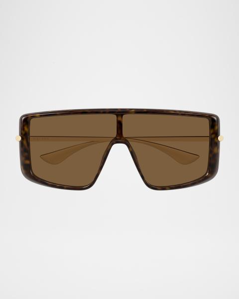 Gucci Block Bending 99mm Metal Shield Sunglasses | Neiman Marcus display picture 1