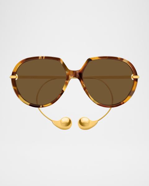 Bottega Veneta Round Acetate Sunglasses | Neiman Marcus display picture 1