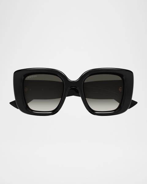 Gucci 54mm Acetate Oval Sunglasses | Neiman Marcus