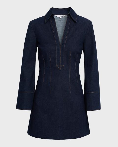 maura denim mini dress Veronica Beard Maura Denim Mini Dress